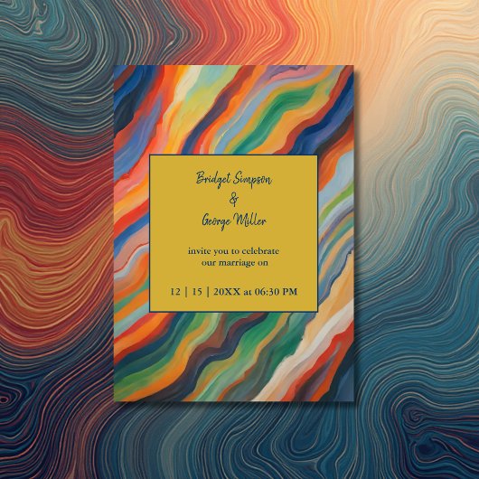 Invitation marbre abstrait afrique destination mariage