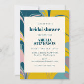 Invitation Marbre Abstrait Turquoise moderne Fête des mariées (Devant)