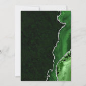 Invitation Marbre Agate Argent Vert Glam Anniversaire 16 Ans (Dos)