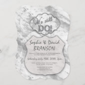 Invitation Marbre Argent Élégant Nous nous sommes toujours ma (Devant / Derrière)