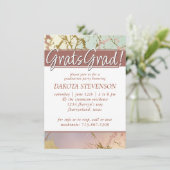 Invitation Marbre beige élégant | Sage Rose Gold Graduation (Debout devant)