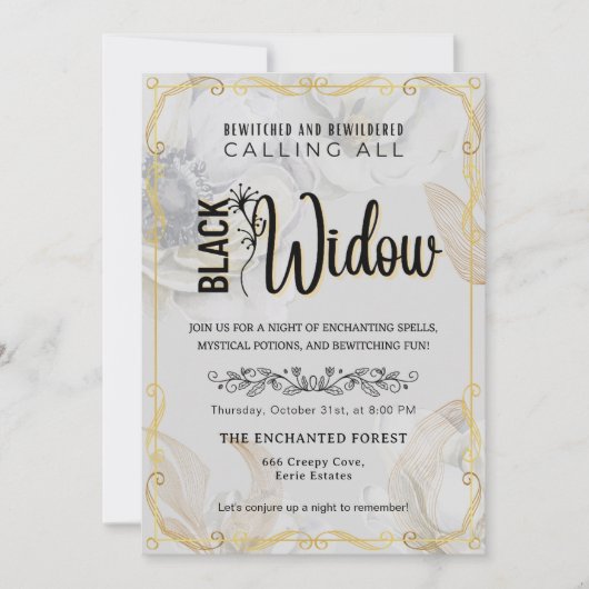 Invitation Marbre blanc blanc et broyé noir (Devant)