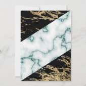 Invitation Marbre blanc Chic Gold Paint Texture Anniversaire (Dos)