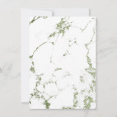 Invitation Marbre Blanc de Carrare Vert Menthe Paillettes Ann (Dos)