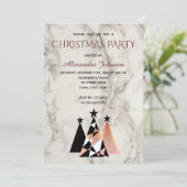 Invitation Marbre blanc de Noël et Rose Gold Elegant (Debout devant)