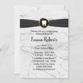 Invitation Marbre blanc d'obtention du diplôme de l'école den (Devant)