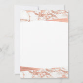 Invitation Marbre Blanc Doré Rose sur mesure pour Enterrement (Dos)