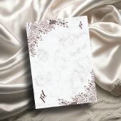 Invitation Marbre blanc Floral dentelle islamique Mariage mus