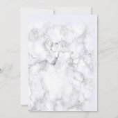 Invitation Marbre blanc floral moderne Fête de l'mariée photo (Dos)