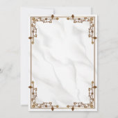 Invitation Marbre blanc Gold Frontière musulmane musulmane Ma (Dos)