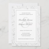 Invitation Marbre blanc gris noir élégant mariage moderne (Devant)