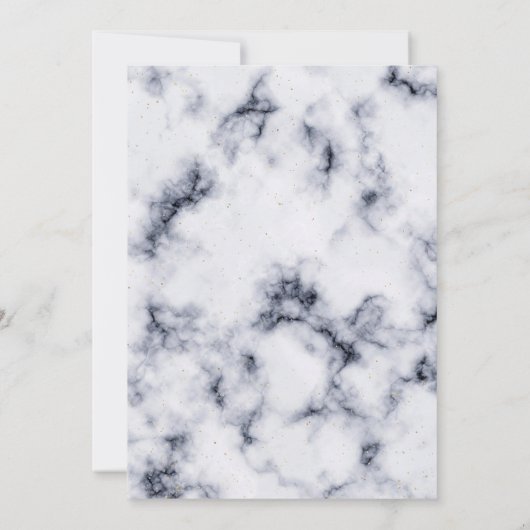 Invitation Marbre blanc gris or Marbre élégant mariage (Dos)