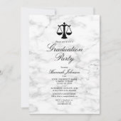 Invitation Marbre blanc Law School Photo Graduation Party (Devant)