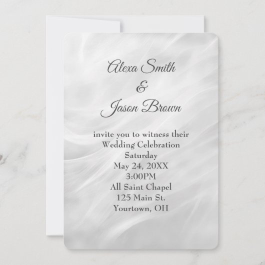 Invitation Marbre blanc mariage Abstrait (Devant)