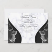 Invitation Marbre blanc moderne noir Abstrait (Devant)