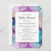 Invitation Marbre Blanc Or Aqua Menthe (Devant)