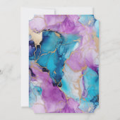Invitation Marbre Blanc Or Aqua Menthe (Dos)