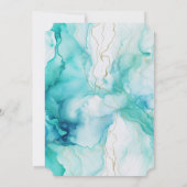 Invitation Marbre Blanc Or Menthe Eau (Dos)