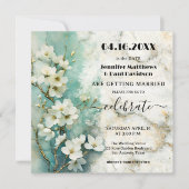 Invitation Marbre blanc tout en un Mariage (Devant)