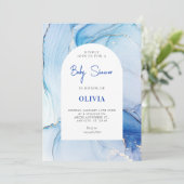 Invitation Marbre bleu abstrait (Debout devant)