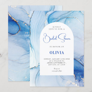 Invitation Marbre bleu abstrait