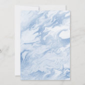 Invitation Marbre bleu et diamants Couronne Quinceañera (Dos)