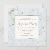 Invitation Marbre bleu Faux avec Photo Surprise Party (Devant)
