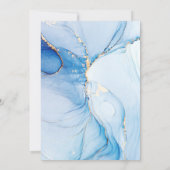 Invitation Marbre bleu mariage abstrait (Dos)