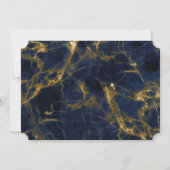Invitation Marbre bleu marine et or Marbre moderne Mariage mo (Dos)