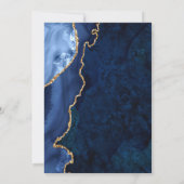 Invitation Marbre bleu marine moderne Mariage d'âge (Dos)