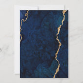 Invitation Marbre bleu marine moderne Mariage d'âge (Dos)