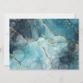 Invitation Marbre bleu moderne fête d'anniversaire (Dos)