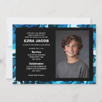 Marbre Bleu PHOTO personnalisée Bar Mitzvah