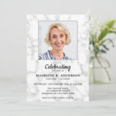 Invitation Marbre Célébration De La Vie Memorial Photo Funéra (Debout devant)