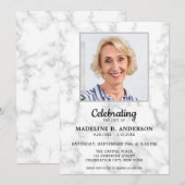Invitation Marbre Célébration De La Vie Memorial Photo Funéra (Devant / Derrière)