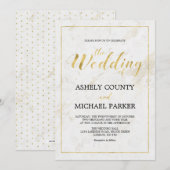 Invitation Marbre | Cérémonie Mariage de typographie moderne  (Devant / Derrière)