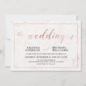 Invitation Marbre | Cérémonie Mariage de typographie moderne  (Devant)