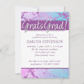 Invitation Marbre chic | Glam violet violet violet bleu Ombre (Devant)
