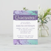 Invitation Marbre chic | Lavande violet et vert menthe (Debout devant)