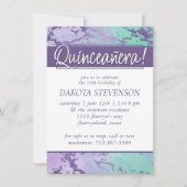 Invitation Marbre chic | Lavande violet et vert menthe (Devant)