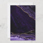 Invitation Marbre d'agate d'or violet Quinceanera (Dos)