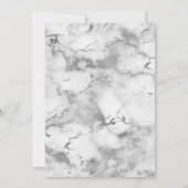 Invitation Marbre d'argent violet Floral Photo Service Memori (Dos)