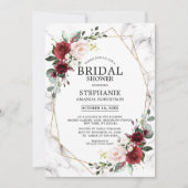 Invitation Marbre de Bourgogne Fête des mariées géométrique (Devant)