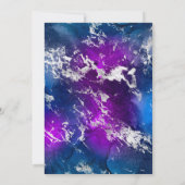 Invitation Marbre de galaxie violet, bleu et argent 21e anniv (Dos)