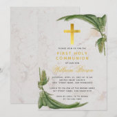 Invitation Marbre de la Croix d'or de la première communion (Devant / Derrière)