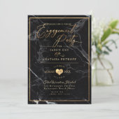 Invitation Marbre de la partie d'engagement PixDezines/Gold d (Debout devant)