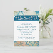 Invitation Marbre de luxe | Beau corail et Turquoise Fabuleux (Debout devant)