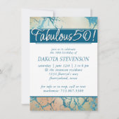 Invitation Marbre de luxe | Beau corail et Turquoise Fabuleux (Devant)