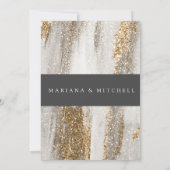 Invitation Marbre de luxe doré traits blanc et gris  (Dos)