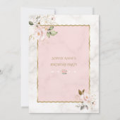 Invitation Marbre de luxe rose flush Flowers 50e anniversaire (Dos)